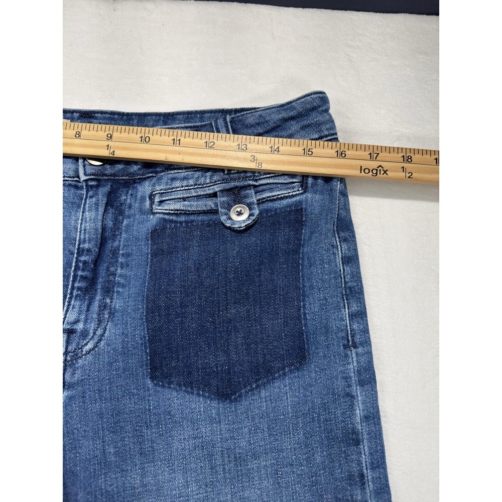 Pilcro Jeans Womens 29 Blue Med Wash Wide Leg Cropped Relaxed Denim 28 Inseam - Picture 2 of 8